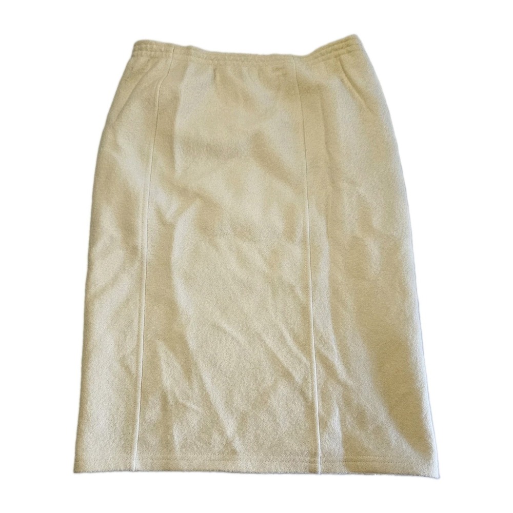Geiger Women's Wool Pencil Skirt Size EU 40 Crean Color